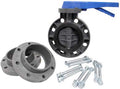 Lasco KIT40711S 4 inch 711 Series butterfly valve and flange kit with stainless steel bolts