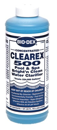 Bio-Dex CX532 Clearex 500 water clarifier, 1 quart bottle