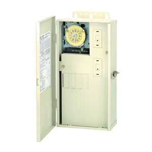 Intermatic T21004R 60 amp load center with T104M time clock mechanism