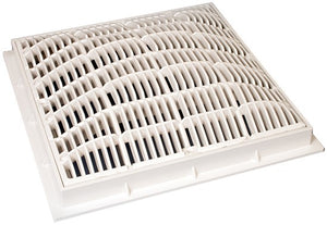 SuperPro SG6404720 V 12 in. square white anti-vortex main drain frame and grate