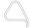 Saftron P-429-Z-W white pretzel handrail pair, return to deck mount