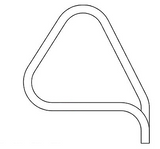 Saftron P-429-Z-W white pretzel handrail pair, return to deck mount