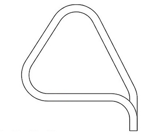 Saftron P-429-Z-W white pretzel handrail pair, return to deck mount