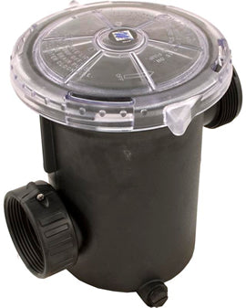 Waterway 310-6600 6 in. pump trap assembly with 2 in. x 2 in. ports, front view