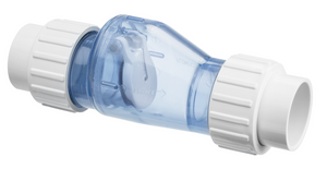 SuperPro SP0823-10C 1 inch clear swing check valve with unions, slip x slip