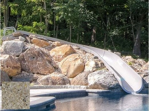 S.R. Smith RRS29A-CR-55 29 ft River Run landscape pool slide, turn A right, Pebble