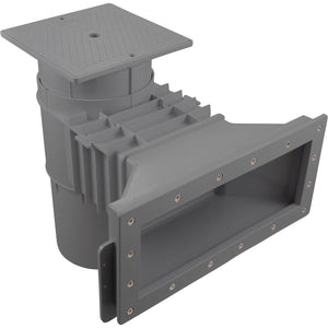 Hayward SP10852OMDGR Auto-Skim wide track outside mount skimmer in dark grey, front view