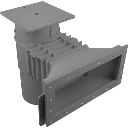 Hayward SP10852OMDGR Auto-Skim wide track outside mount skimmer in dark grey, front view