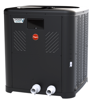 Raypak Crosswind V 85,000 BTU pool heat pump, quarter view