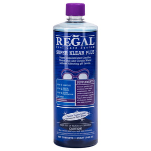 Regal Super Klear Plus concentrated pool water clarifier, 1 quart bottle