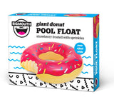Giant strawberry donut pool float, retail packaging