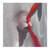 Dye test showing the flow pattern from an Infusion V-Fitting
