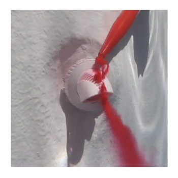 Dye test showing the flow pattern from an Infusion V-Fitting