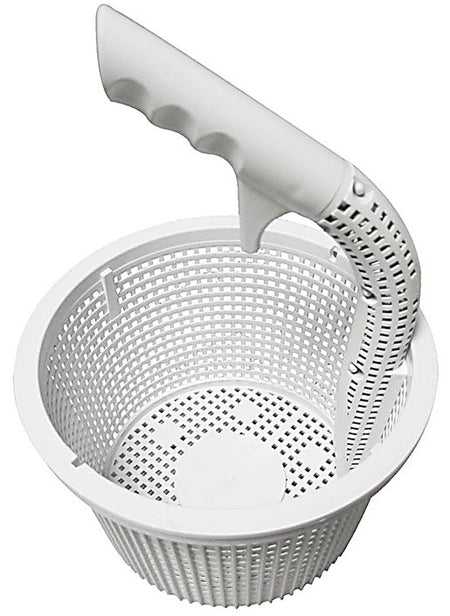 CMP FlowSkim heavy duty skimmer basket showing the 12 inch handle