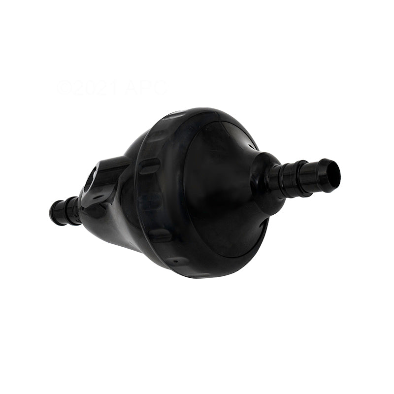 Polaris G62 back-up valve, black, side view