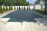 PoolTux King99 25 x 45 ft Mesh Safety Cover with Center Step, Green, 20 Year Warranty, CSPTGMP25451