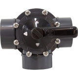 Hayward PSV3S2DGR 3-way diverter valve, angled view showing all three ports