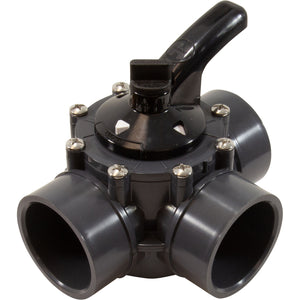 Hayward PSV3S2DGR 2 in by 2-1/2 in PSV Series 3-way diverter valve in PVC