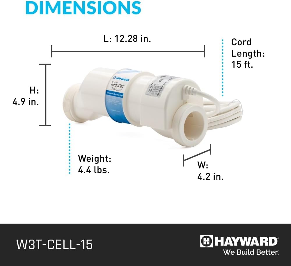 Hayward T-15 salt cell showing the 15 ft cord