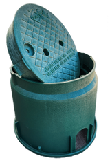 Dura 101, 10" Round Green Valve Box with Green Lid