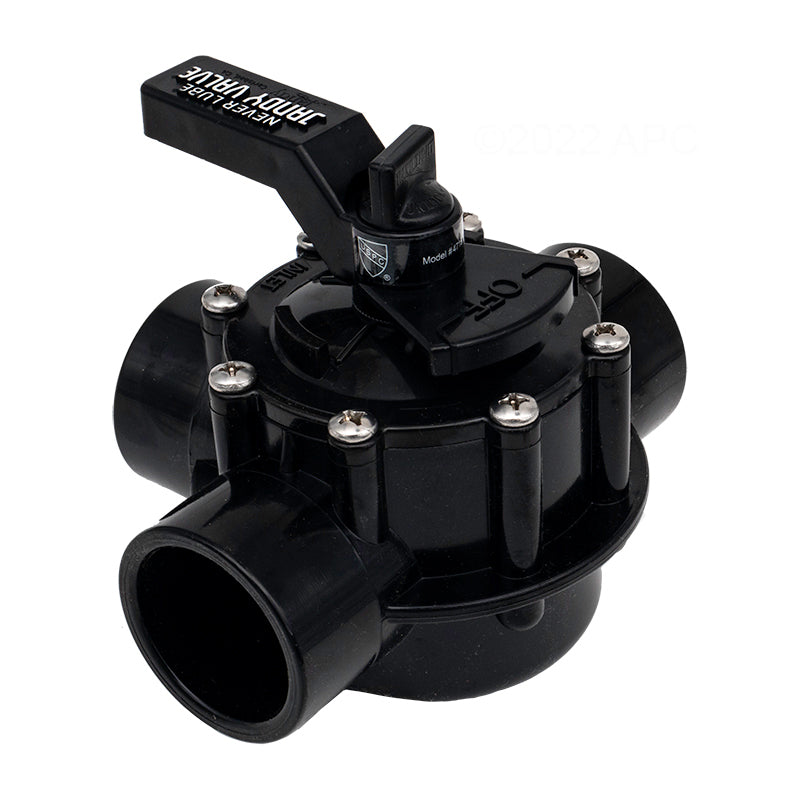 Jandy 4715 Neverlube 3-port diverter valve, angled view