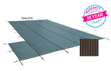 PoolTux King99 15 x 30 ft Mesh Safety Cover with Left Step, Tan, 20 Year Warranty, CSPTTMP15302