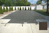PoolTux King99 16 x 32 ft Mesh Safety Cover with Right Step, Tan, 20 Year Warranty, CSPTTMP16323