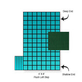PoolTux King99 20 x 40 ft Mesh Safety Cover with Left Step, Green, 20 Year Warranty, CSPTGMP20402