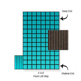PoolTux King99 15 x 30 ft Mesh Safety Cover with Left Step, Tan, 20 Year Warranty, CSPTTMP15302