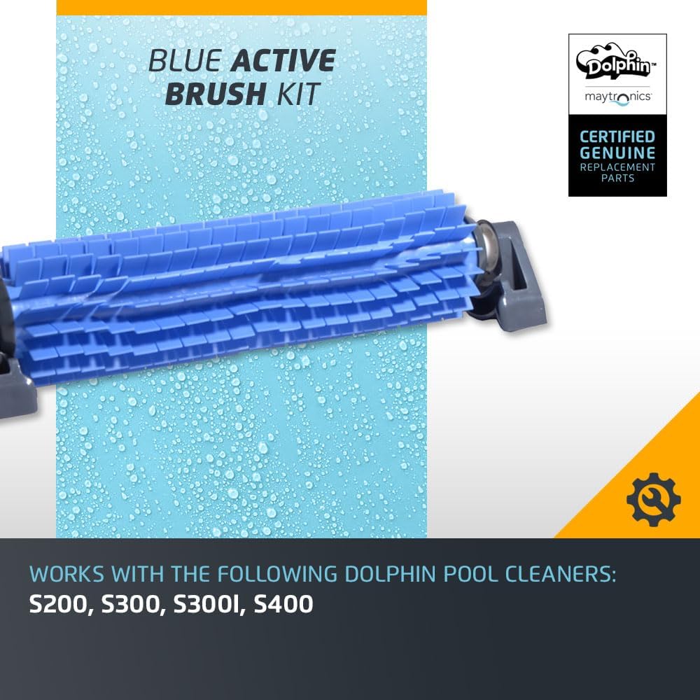 Maytronics 9995545-ASSY blue active brush assembly, detail view