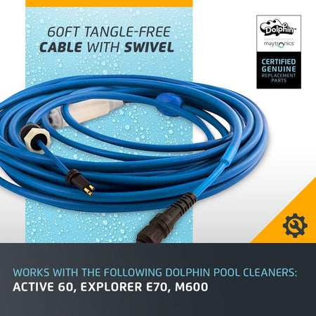 Maytronics 9995899-DIY Dolphin cable, swivel end detail