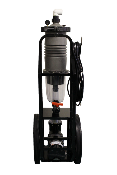 Waterco Ultra-Vac portable vacuum cart, side view