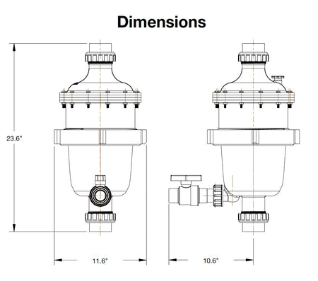 Waterco MultiCyclone 16 dimension drawing