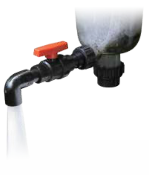 Waterco MultiCyclone 16 purge valve discharging sediment