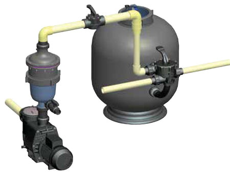 Waterco MultiCyclone 16 installed between the pump and the main filter