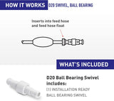 Polaris D20 hose swivel, end view