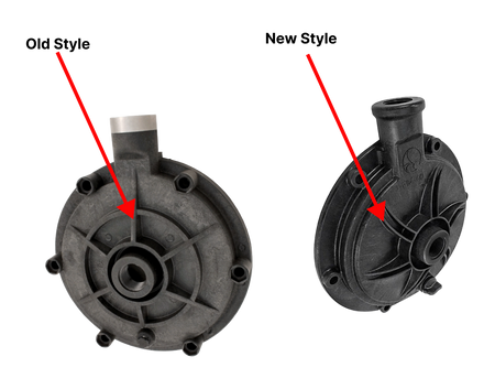 Polaris PB4-60 booster pump housing cover, showing the ridge pattern used to tell old style from new style