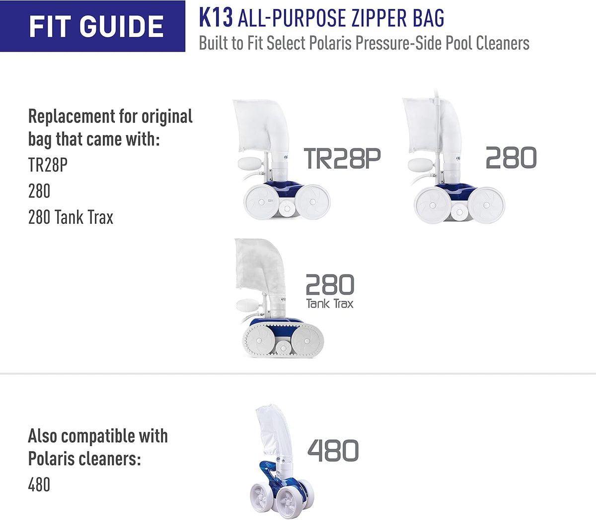 Polaris K13 debris bag installed on a Vac-Sweep 280