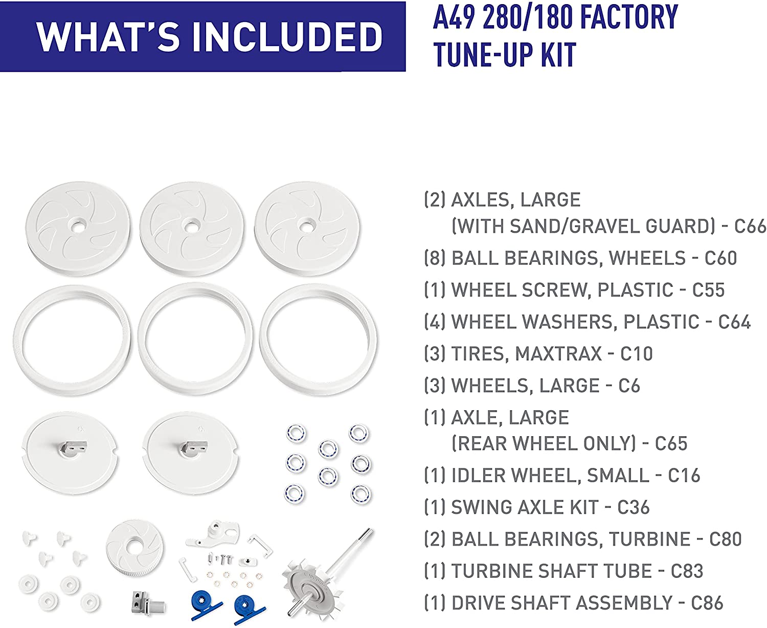 Polaris A49 factory tune up kit for 180 and 280 cleaners, additional view