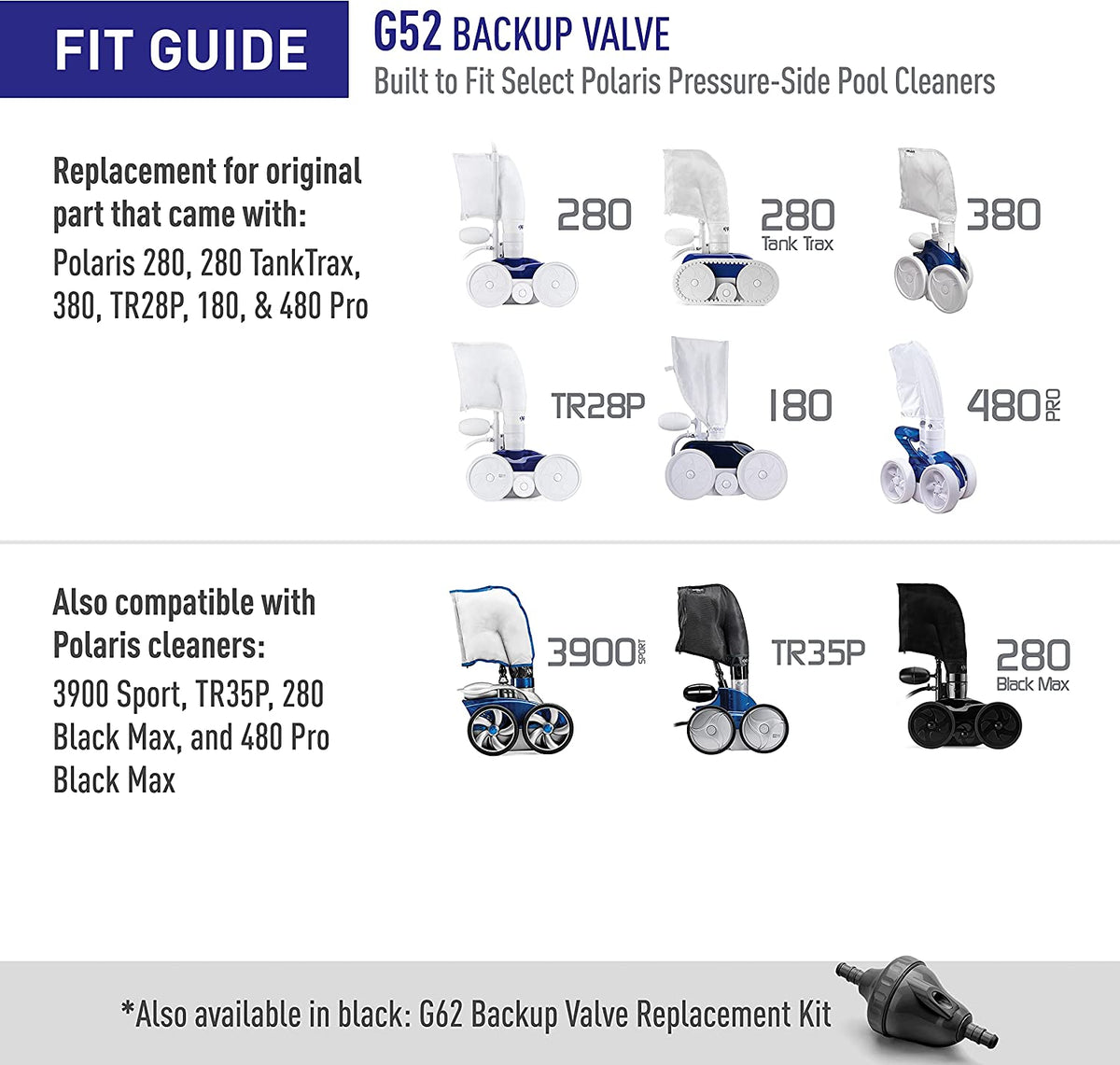 Polaris G52 back-up valve, alternate view