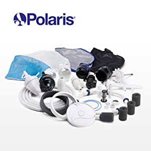 Polaris 360 feed hose 9-100-3100, hose and fittings laid out