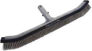 PoolStyle 18 inch professional wall and algae brush with stainless steel bristles