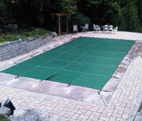 PoolTux King99 14 x 28 ft Mesh Safety Cover, Green, 20 Year Warranty, CSPTGMP14280