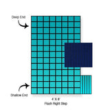 PoolTux King99 15 x 30 ft Mesh Safety Cover with Right Step, Blue, 20 Year Warranty, CSPTBMP15303
