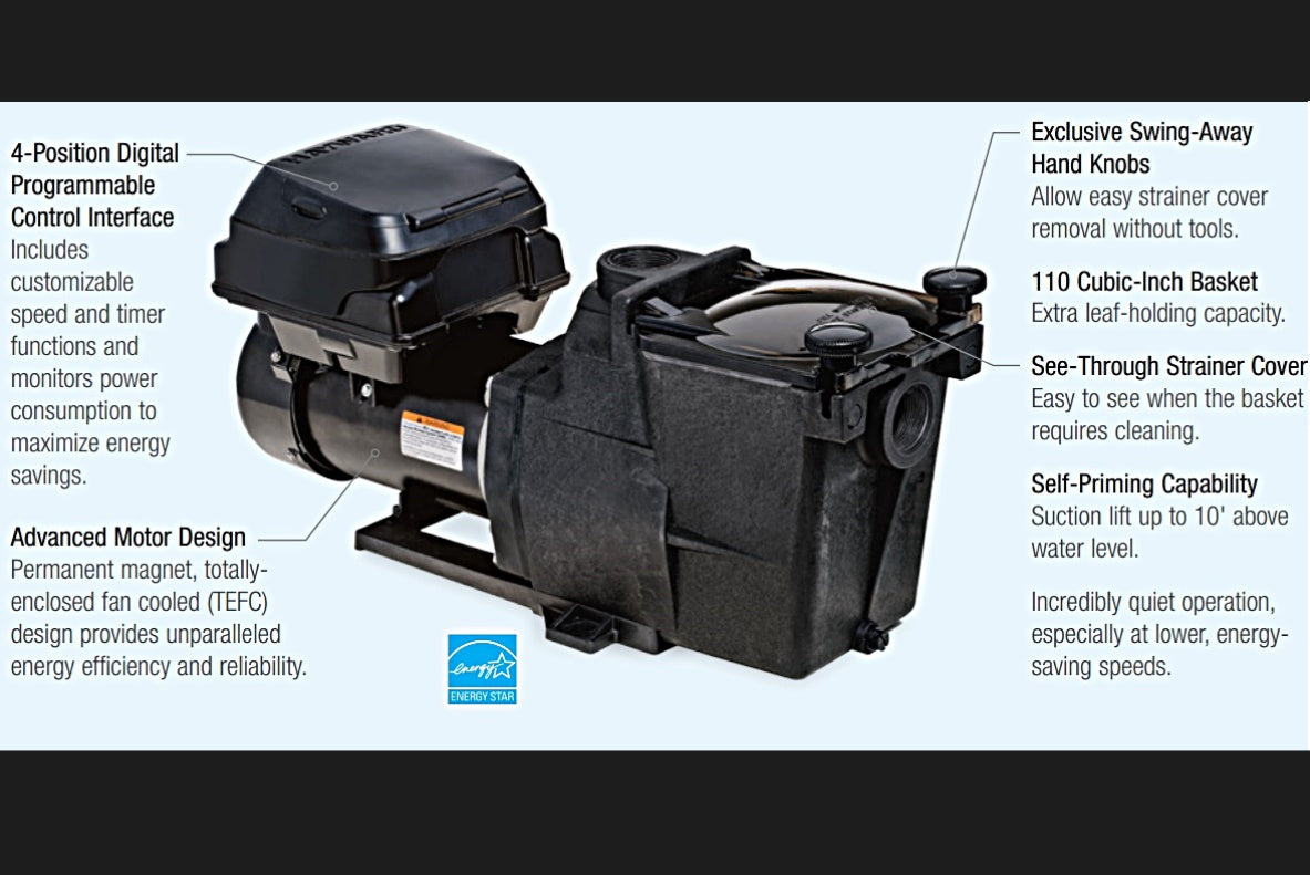 Hayward W3SP2603VSP Super Pump Variable Speed, side view