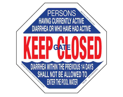 Traffic Graphix TGDS1020 16 x 16 in. diarrhea and pool gate closed safety sign
