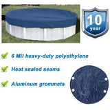 GPC 7719AGBLB 15' round solid winter cover installed on an above ground pool