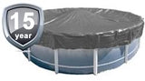 PoolTux 1231ASBL 27' solid round winter cover, 15 year King warranty packaging