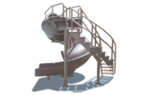 SR Smith Vortex Slide with Half Spiral Staircase & Closed Flume | Gray Granite | 695-209-424